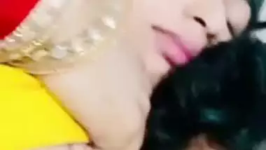 Wife naked boobs sucking by husband before sex