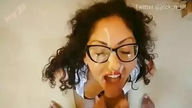 Hot brunette secretary will do anything to keep her job