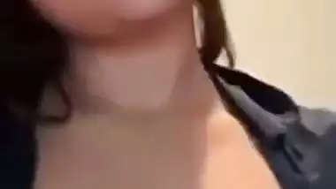 Sexy IT babe enjoys video call sex with her horny colleague