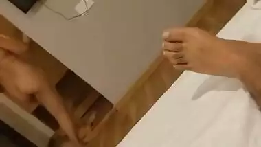 He Fucks Her Mouth With Her Tongue Out - Desi Deepthroat And Cum Drink