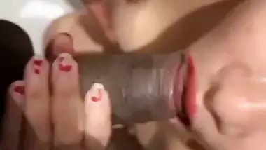 Thick dick blowjob by horny Indian sex girl