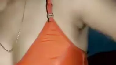 Newly married bhabi boobs press porn MMS