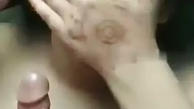 Big boob Kolkata slut gives an Indian blowjob and drinks cum