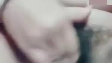 Huge tits Indian girlfriend fingering horny pussy