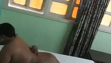 Tight ass Tamil wife fucking husband by lying over him