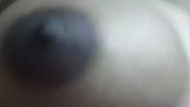 Horny slut topless boob play viral video for customer