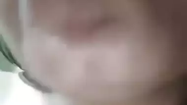 Cute chubby Indian GF lifting nighty and showing pussy