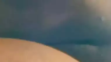 Indian wife shaved pussy rubbing in nude video making