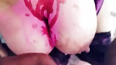 Neighbour Fucks & Cums On Cheating Bhabhi’s Tits On Holi