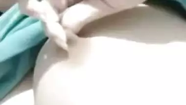 Cute girl huge boobs playing viral selfie video