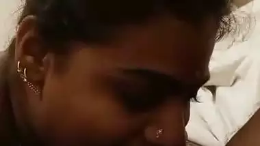 Sucking a dick before getting fucked in the Telugu sex video