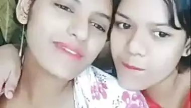 Two girls record their desi lesbian porn during a live show