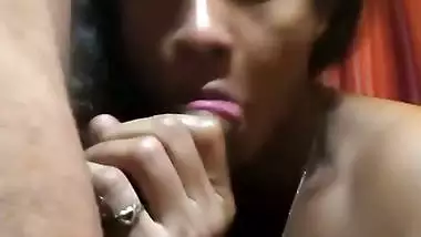 Shemale records her first blowjob mms with her friend